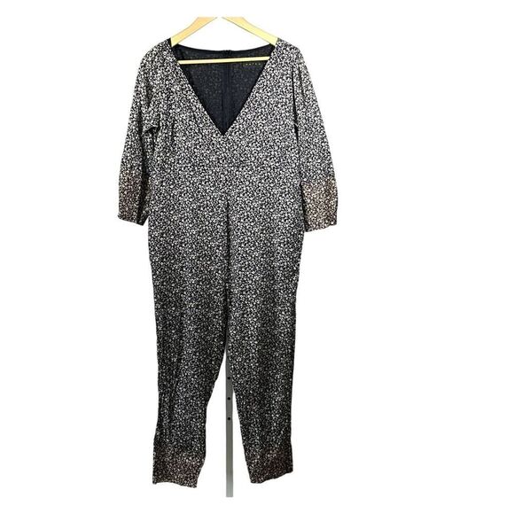 HATCH Women's Maternity Cotton Ditsy Floral Long Sleeve Jumpsuit Black Size 2 - Picture 3 of 16